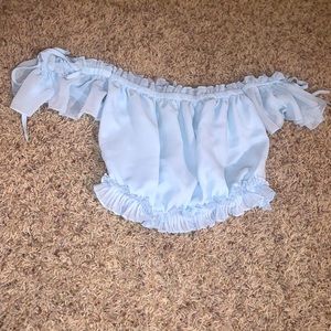 Forever 21 Baby blue off the shoulder top